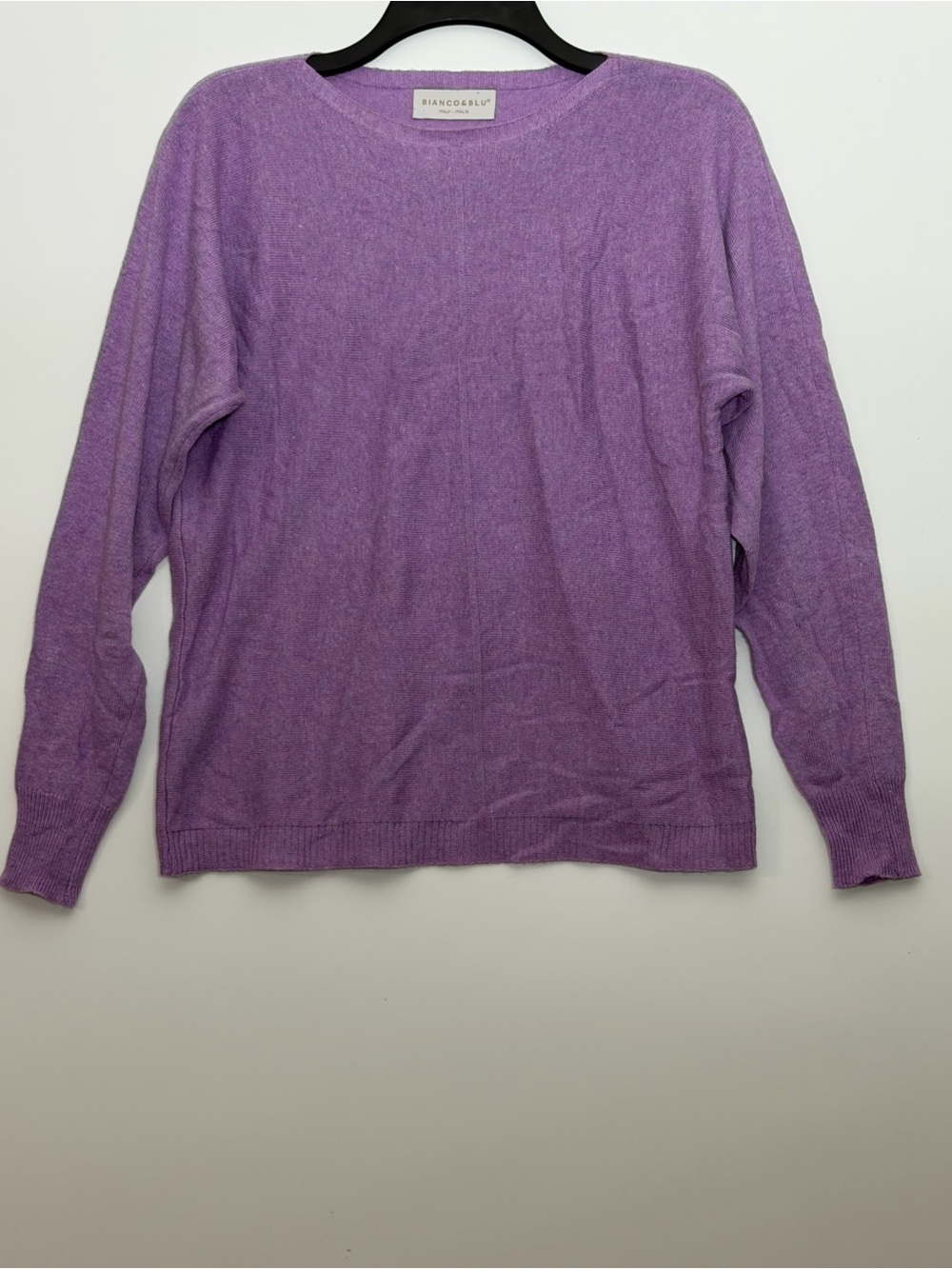 BIANCO & BLU Pullover Sweater Size S/P Purple Wool Blend Long Sleeve